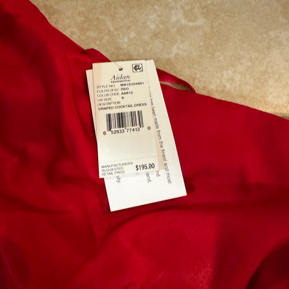 ‘Aidan’ Red One Shoulder Evening Dress